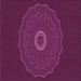 Round Patterned Medium Violet Red Pink Rug, pat472pur
