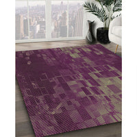 Patterned Mauve Taupe Purple Rug, pat473brn