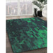 Patterned Dark Slate Grey Green Rug in Family Room, pat473grn