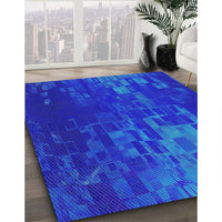 Patterned Blue Novelty Rug, pat473