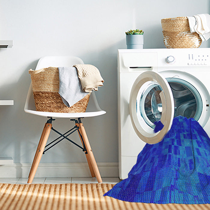Machine Washable Transitional Blue Rug in a Washing Machine, wshpat473
