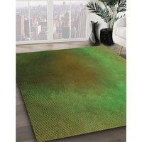 Patterned Dark Lime Green Rug, pat474grn