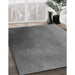 Machine Washable Transitional Gunmetal Gray Rug in a Family Room, wshpat474gry