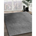 Patterned Gunmetal Gray Rug in Family Room, pat474gry