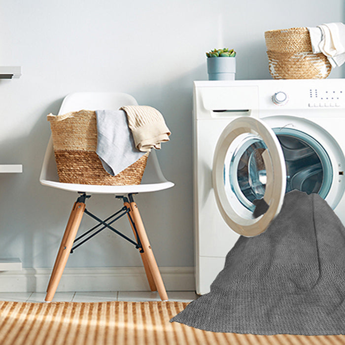 Machine Washable Transitional Gunmetal Gray Rug in a Washing Machine, wshpat474gry