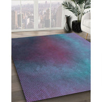 Patterned Silk Blue Rug, pat474lblu