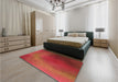 Patterned Red Rug in a Bedroom, pat474org