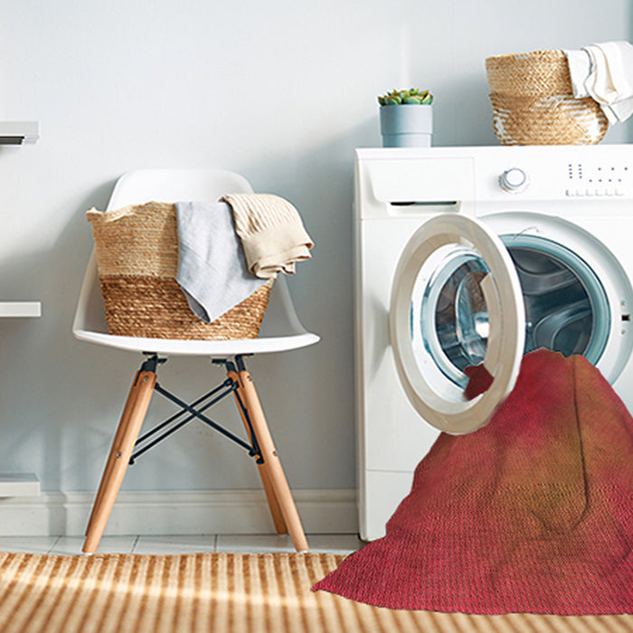 Machine Washable Transitional Red Rug in a Washing Machine, wshpat474org