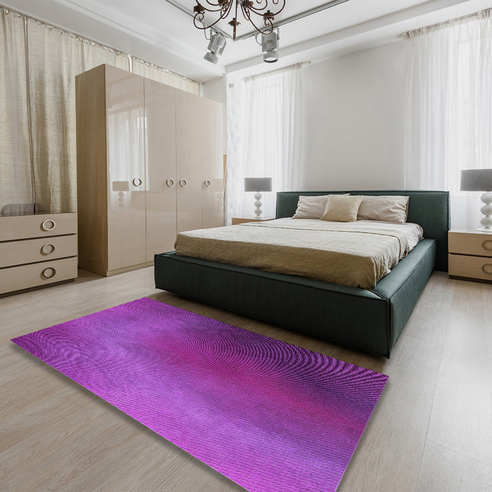 Patterned Crimson Purple Rug in a Bedroom, pat474pur