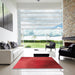 Square Patterned Red Rug in a Living Room, pat474rd