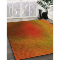 Patterned Neon Orange Rug, pat474yw