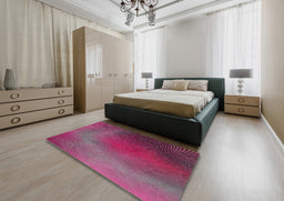 Patterned Pink Novelty Rug in a Bedroom, pat474