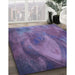 Patterned Purple Rug in Family Room, pat475blu