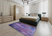 Patterned Purple Rug in a Bedroom, pat475blu