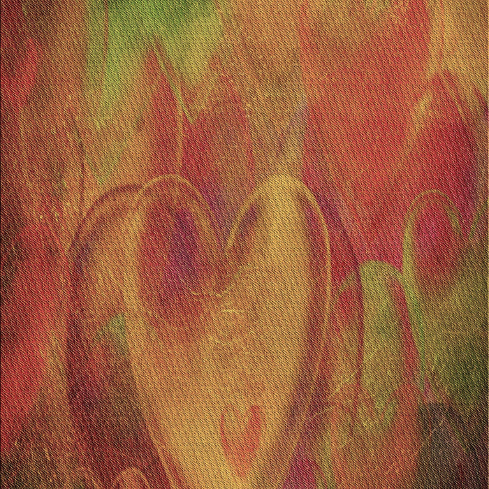 Patterned Tomato Red Rug, pat475brn