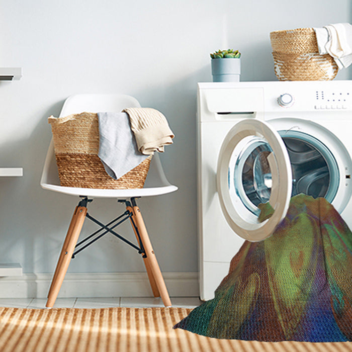 Machine Washable Transitional Green Rug in a Washing Machine, wshpat475lblu