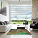 Machine Washable Transitional Green Rug in a Kitchen, wshpat475lblu