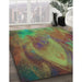 Machine Washable Transitional Green Rug in a Family Room, wshpat475lblu