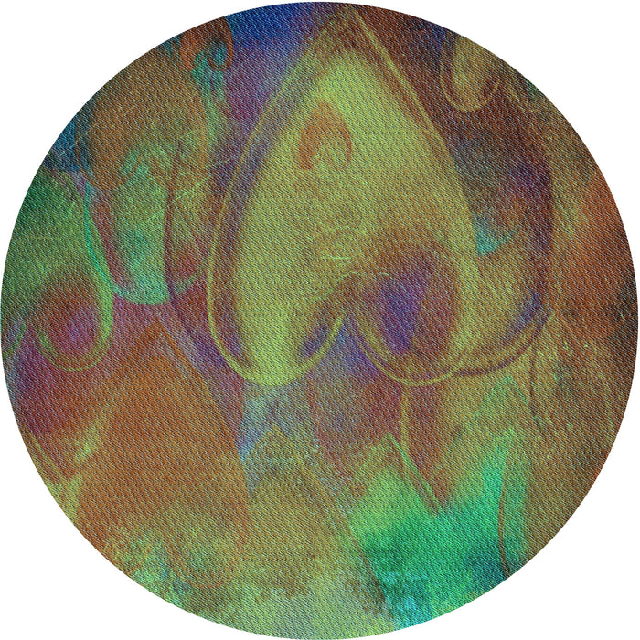 Square Patterned Green Rug, pat475lblu