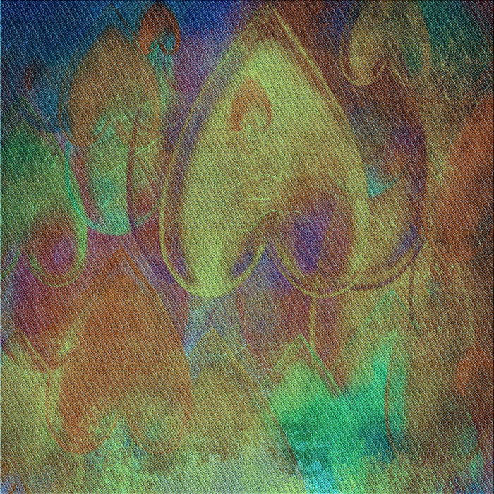 Round Patterned Green Rug, pat475lblu