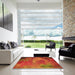 Machine Washable Transitional Neon Orange Rug in a Kitchen, wshpat475org