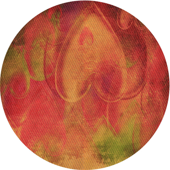 Square Machine Washable Transitional Neon Orange Rug in a Living Room, wshpat475org