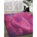 Machine Washable Transitional Neon Pink Rug in a Family Room, wshpat475pur