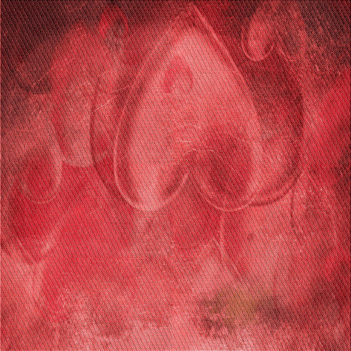 Round Patterned Red Rug, pat475rd