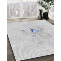 Patterned Dark Gray Novelty Rug, pat476