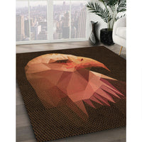 Patterned Mahogany Brown Rug, pat477org