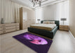 Patterned Dark Orchid Purple Rug in a Bedroom, pat477pur