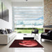 Square Patterned Fire Brick Red Rug in a Living Room, pat477rd