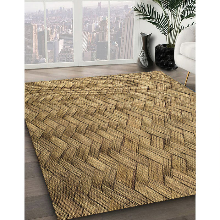 Patterned Saddle Brown Rug in Family Room, pat478brn
