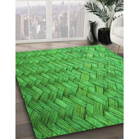 Patterned Neon Green Rug, pat478grn