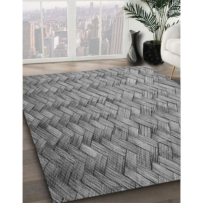 Machine Washable Transitional Ash Gray Rug in a Family Room, wshpat478gry