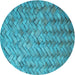 Square Patterned Dark Cyan Green Rug, pat478lblu