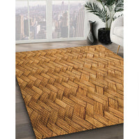 Patterned Mahogany Brown Rug, pat478org