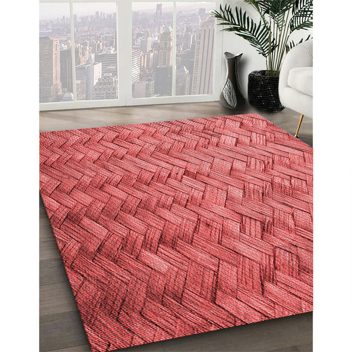 Machine Washable Transitional Red Rug in a Family Room, wshpat478rd
