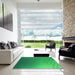 Machine Washable Transitional Neon Green Rug in a Kitchen, wshpat479grn