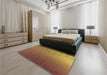 Patterned Saddle Brown Rug in a Bedroom, pat479org