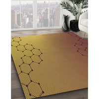 Patterned Saddle Brown Rug, pat479org