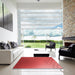 Square Patterned Red Rug in a Living Room, pat479rd