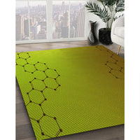 Patterned Pistachio Green Rug, pat479yw