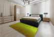 Patterned Pistachio Green Rug in a Bedroom, pat479yw