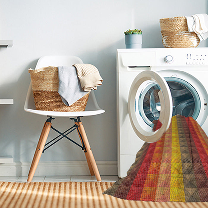 Machine Washable Transitional Bronze Brown Rug in a Washing Machine, wshpat47