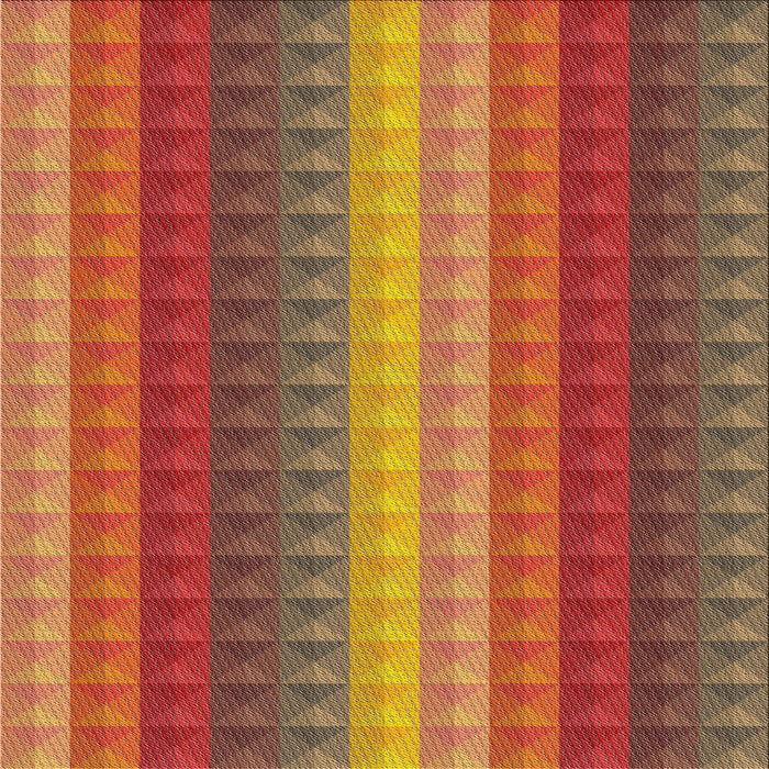 Square Patterned Bronze Brown Novelty Rug, pat47