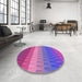 Patterned Purple Rug in a Kitchen, pat48pur