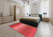 Patterned Red Rug in Family Room, pat48rd