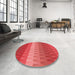 Patterned Red Rug in a Kitchen, pat48rd