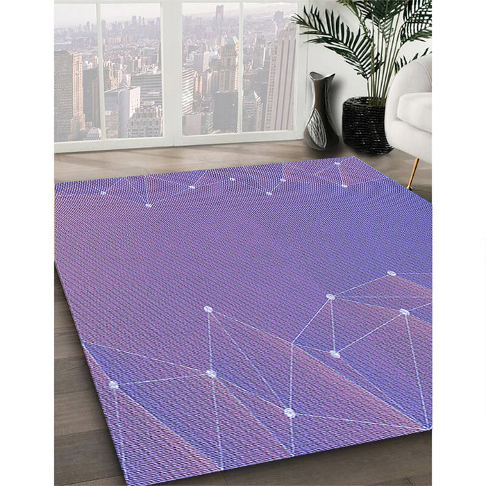 Patterned Purple Violet Purple Rug in Family Room, pat480blu